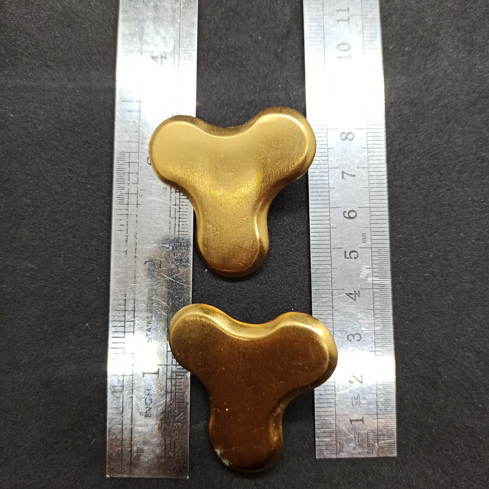 Authentic Vintage Signed REVERE Earrings Large Clover Gold Modernist Elegant