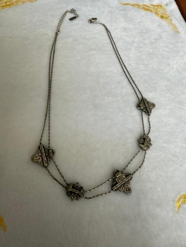 1928 Yellow Floral Rhinestone Station Necklace 16″ + 3″ Extender