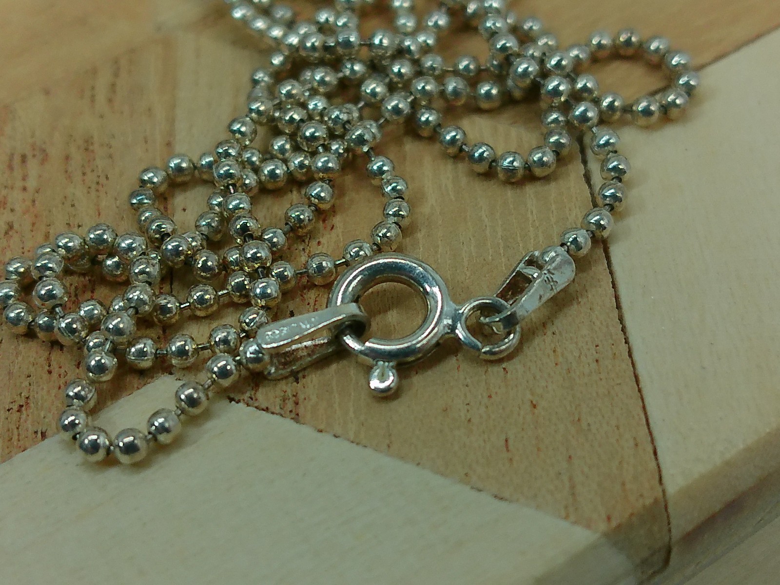Vtg Modernist Religious Angled Cross Pendant Sterling Silver Chain 22″ Necklace
