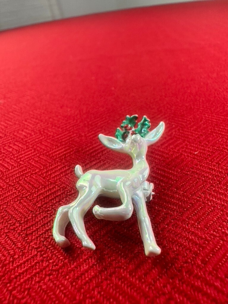 Gerry’s Vintage Pin Brooch Enamel Reindeer Christmas Signed 1980s Gift Idea