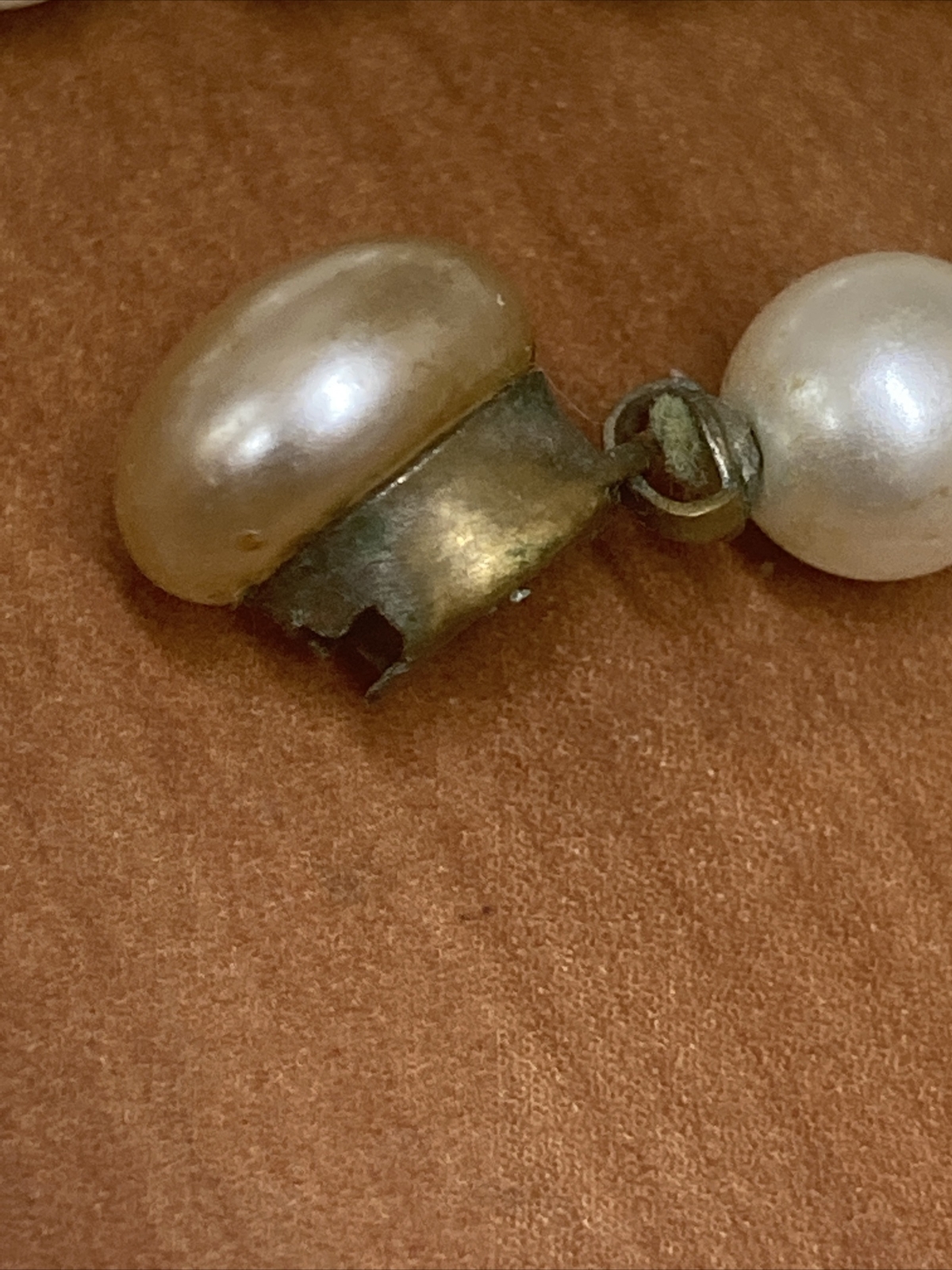 Knotted Faux Pearl 50″ Rope Necklace 6.7 mm 1930-50? See Clasp Vtg Antq? Jewelry