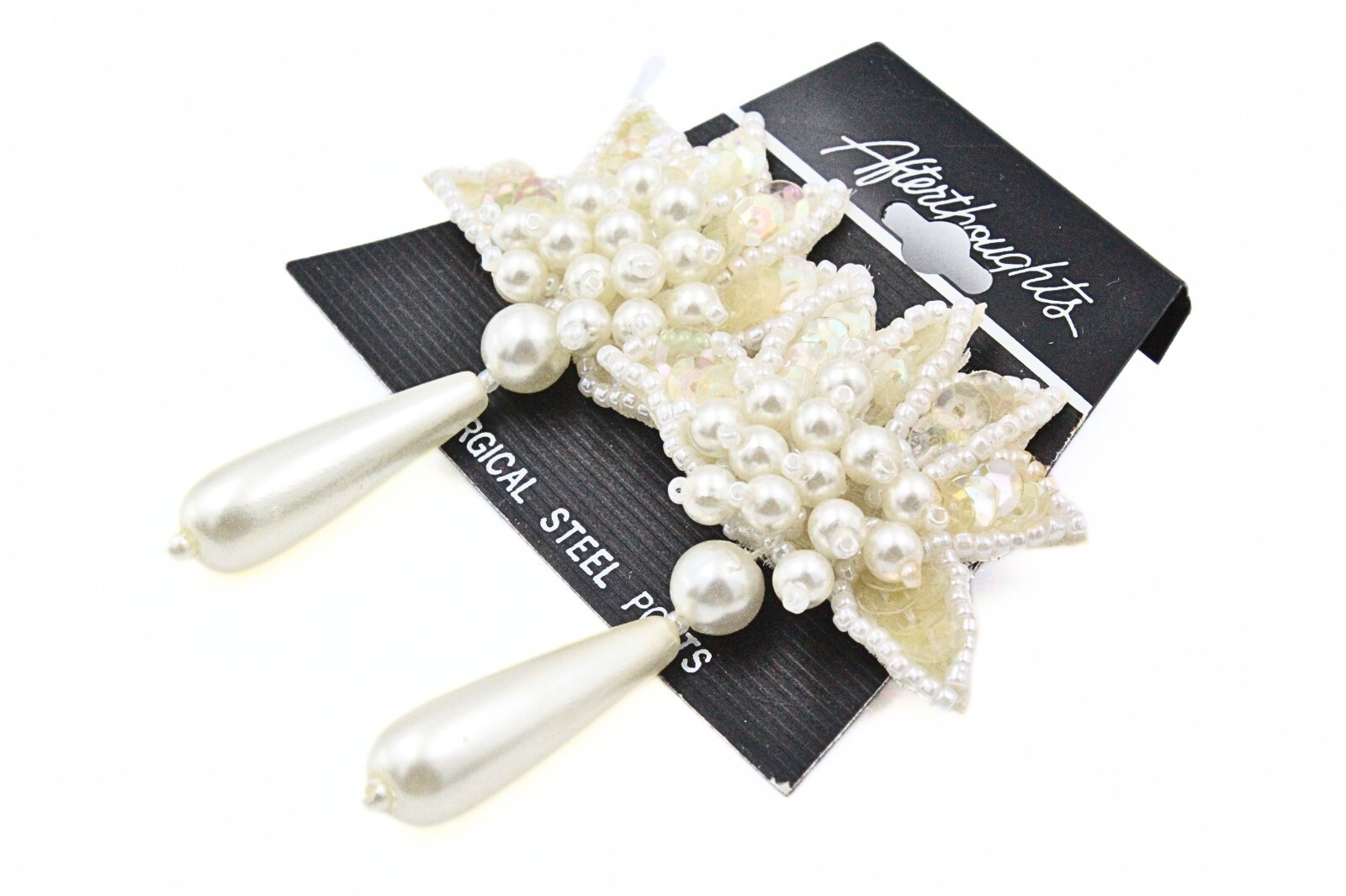 Classic Tear Drop Faux Pearl Cluster Acrylic Beach Dangle Drop Earrings