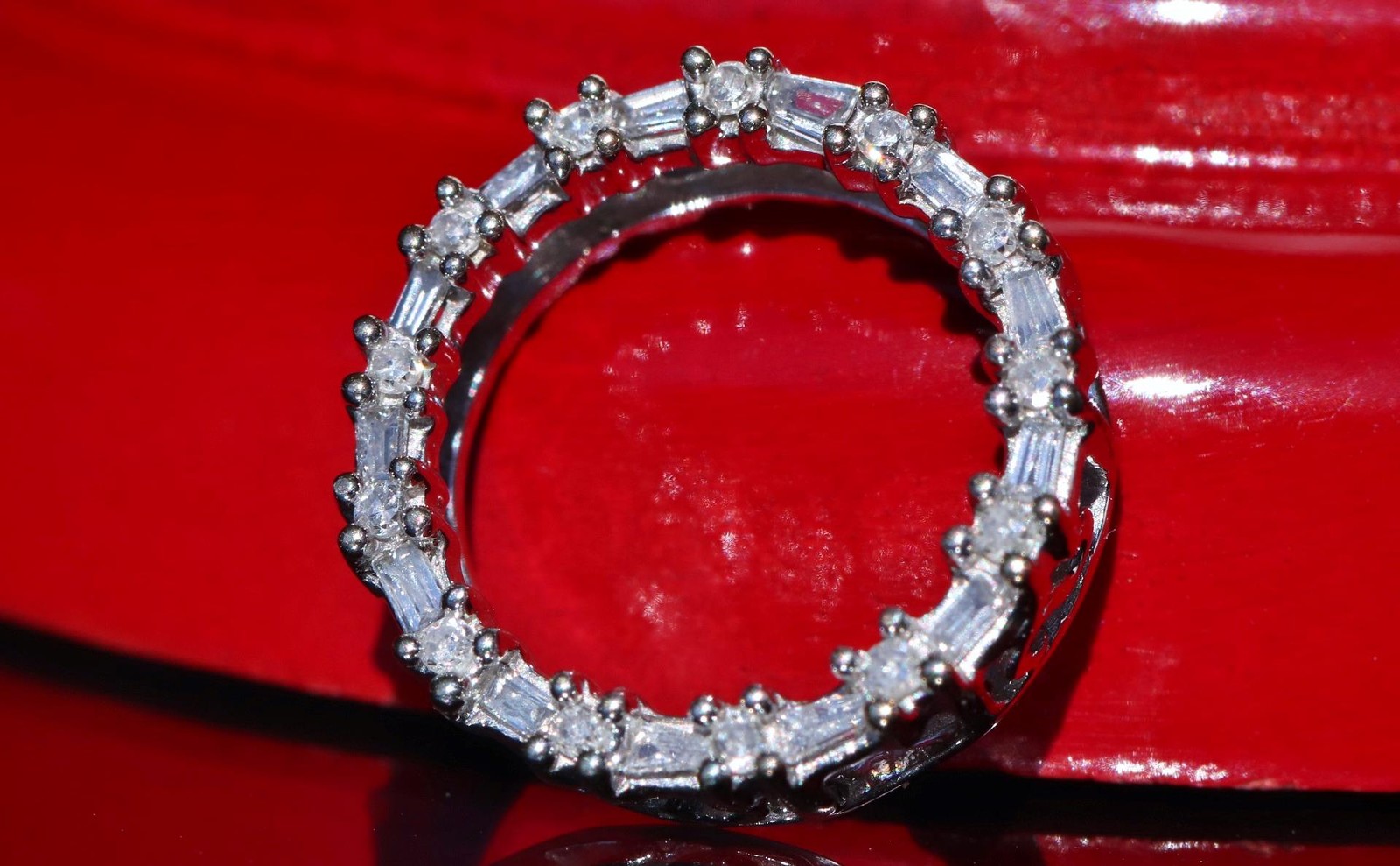 10k white gold pendant 0.18ct natural diamond circle of life charm 1.5gr N832