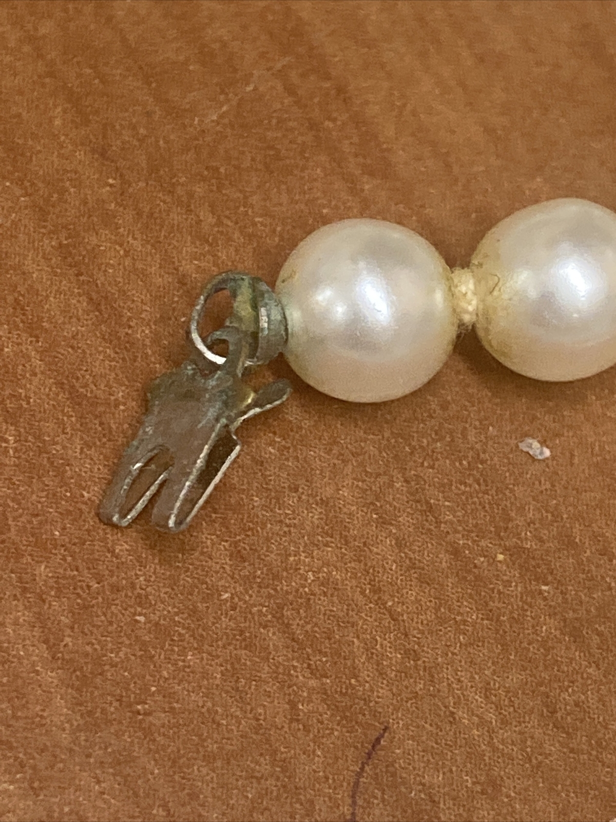 Knotted Faux Pearl 50″ Rope Necklace 6.7 mm 1930-50? See Clasp Vtg Antq? Jewelry