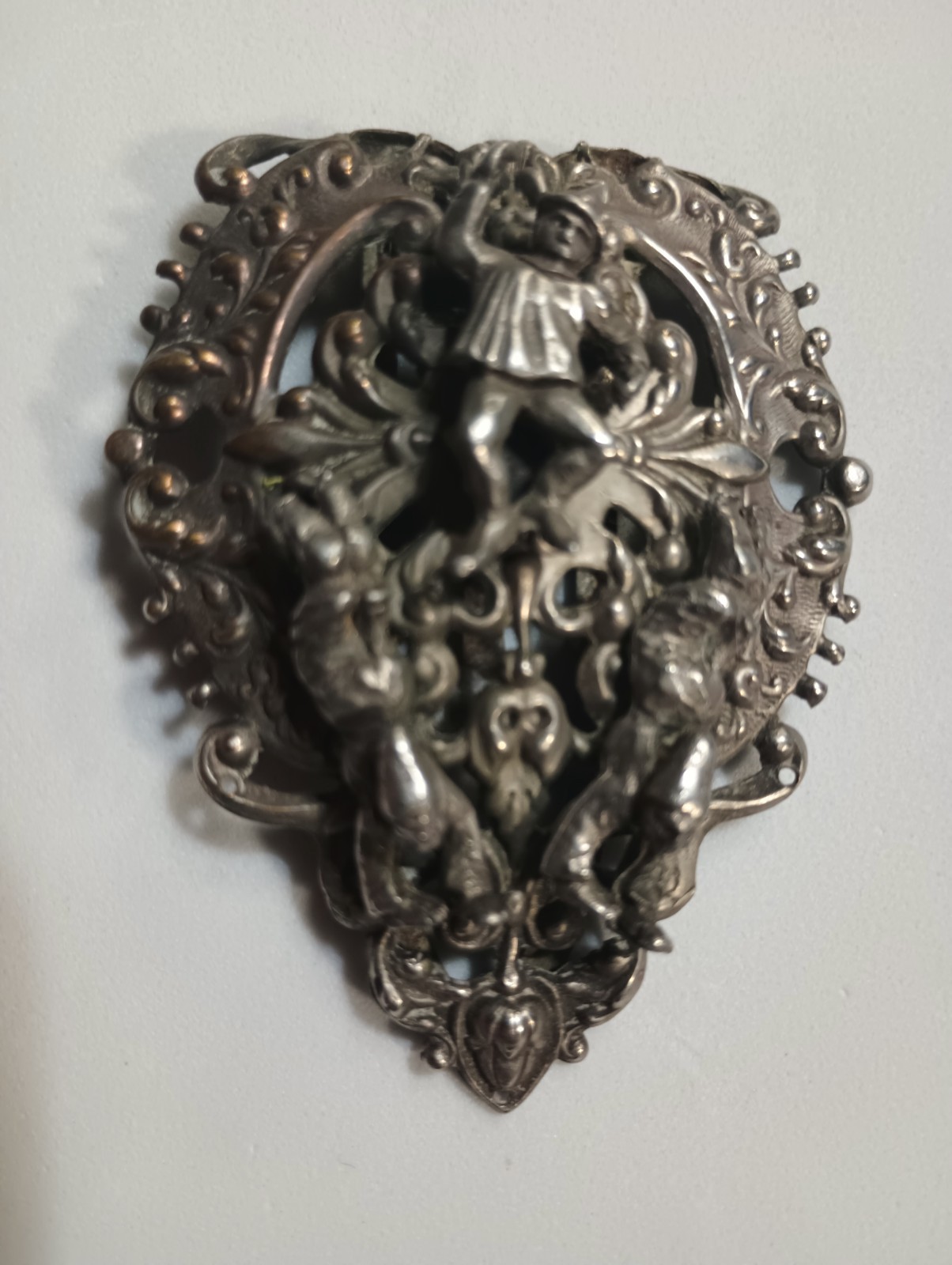 Rare, Vintage Broach/Dress Clip from 1895 To 1910 Era. Sterling Silver Plated.