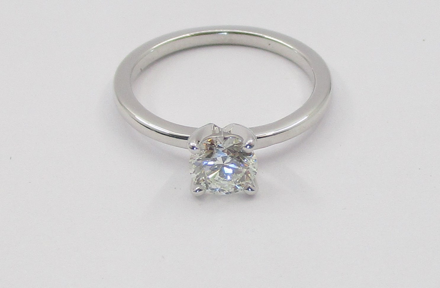 0.56CT GIA Certified Round Diamond Engagement Style Ring 14K White Gold Sz 4.25