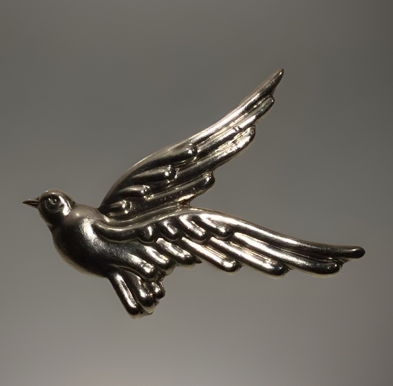 Vtg Modernist LOS CASTILLO Handmade Taxco DOVE BIRD Brooch 925 Sterling 6.35g