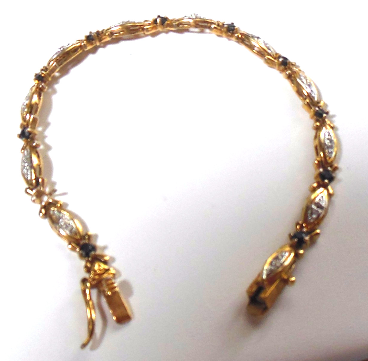 925 DBJ Dark Blue Stone Tennis Bracelet 7″