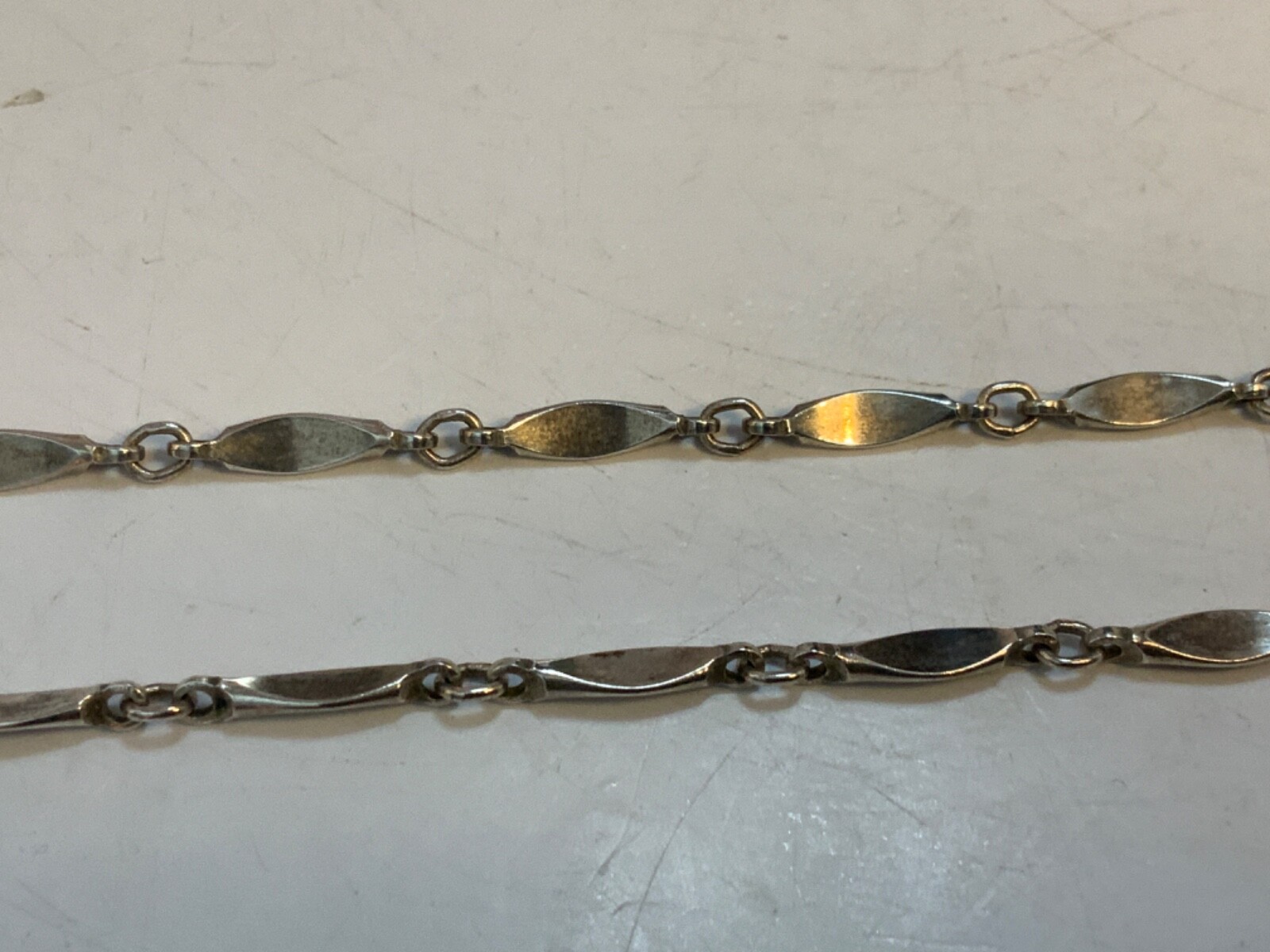 Vintage Sterling Silver Bar Link Chain 18’’ Necklace
