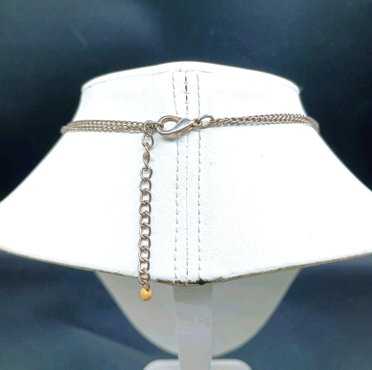 Art Deco Revival Necklace Festoon Gothic Fringe Bead Bib AB Fall Silver Tone 16″