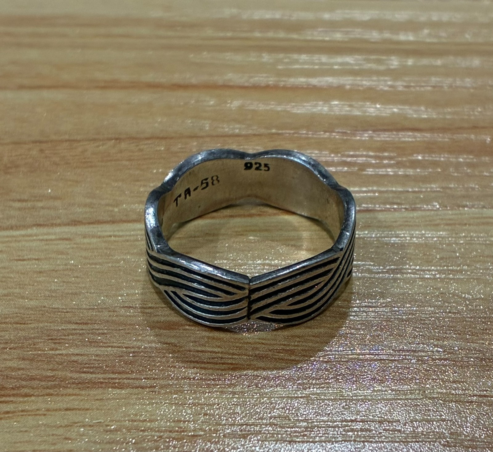 Vintage Taxco Mexico 925 Sterling Silver Wave Braid Band Ring TA-58 5.27g