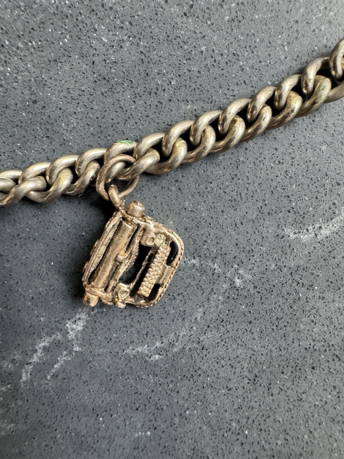 Vintage 4 charm silver bracelet