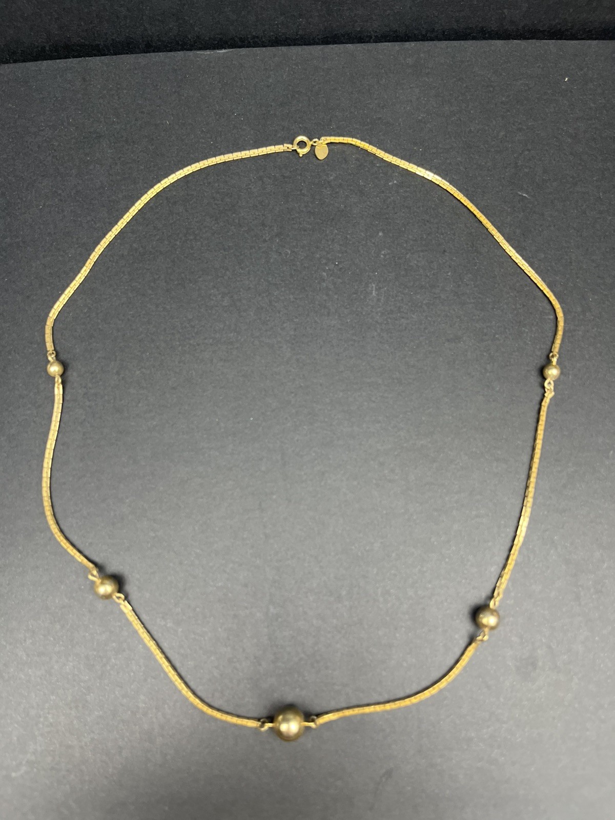 Vintage Avon Gold-Tone Necklace with Bead Accents – 25.5” Classic Box Chain