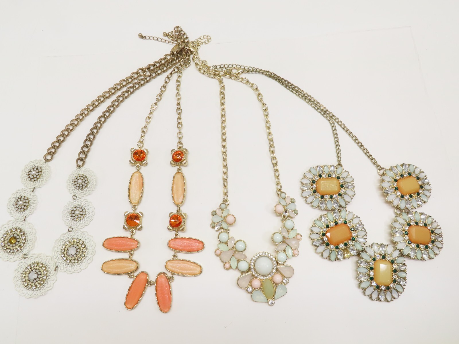 Fashion Modern Necklace Lot Rhinestones A few Missing Stones D2105