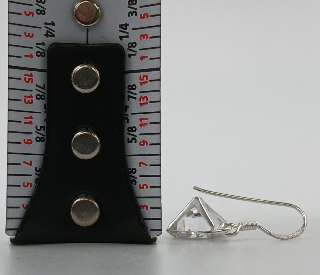 VTG 925 Lead Crystal 1in Drop Earrings Sterling Silver 2gtw Brilliant Faceted
