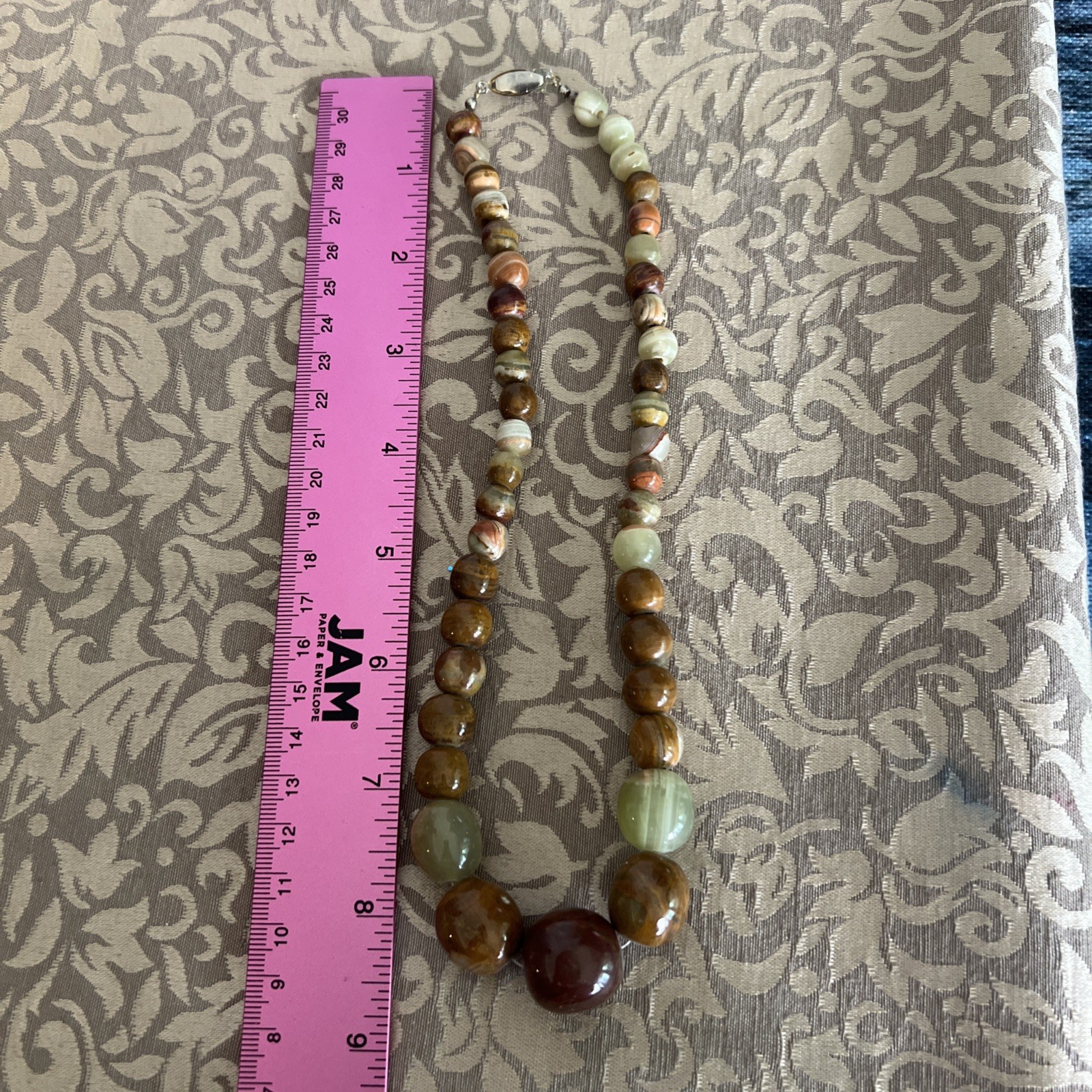 Gorgeous Beaded Necklace With Fish Hook Clasp Filigree Style Vintage Beautiful