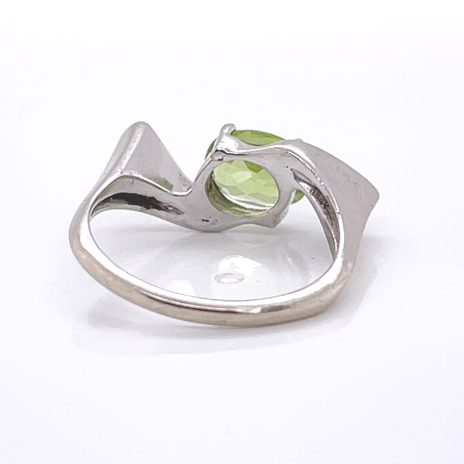 14 Karat White Modernist Designer Gold & Citrine Ring – 14k gemstone VR