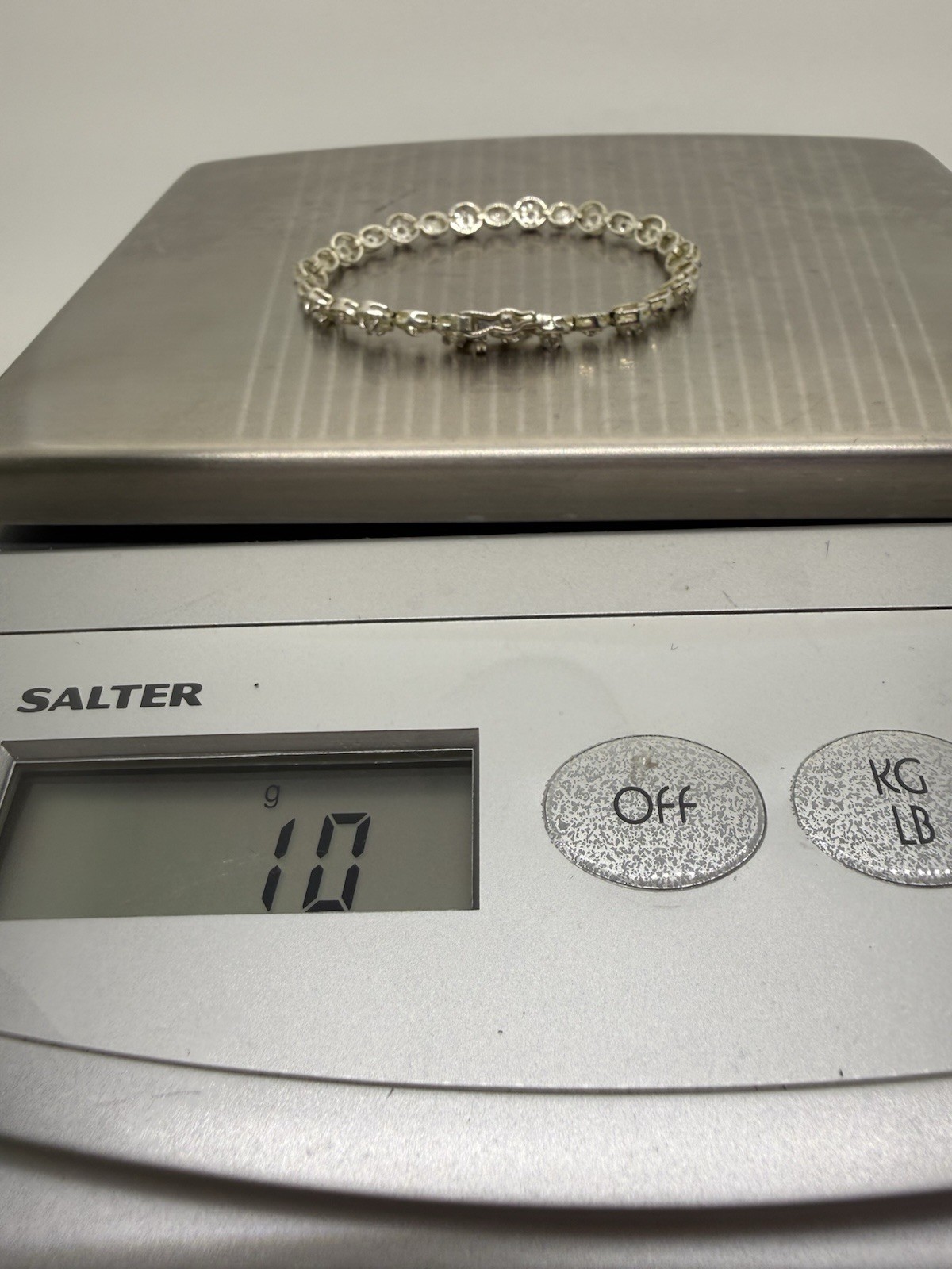 Vintage DBJ Sterling Silver 925 CZ Stones Tennis Bracelet 7″, Weight 10g