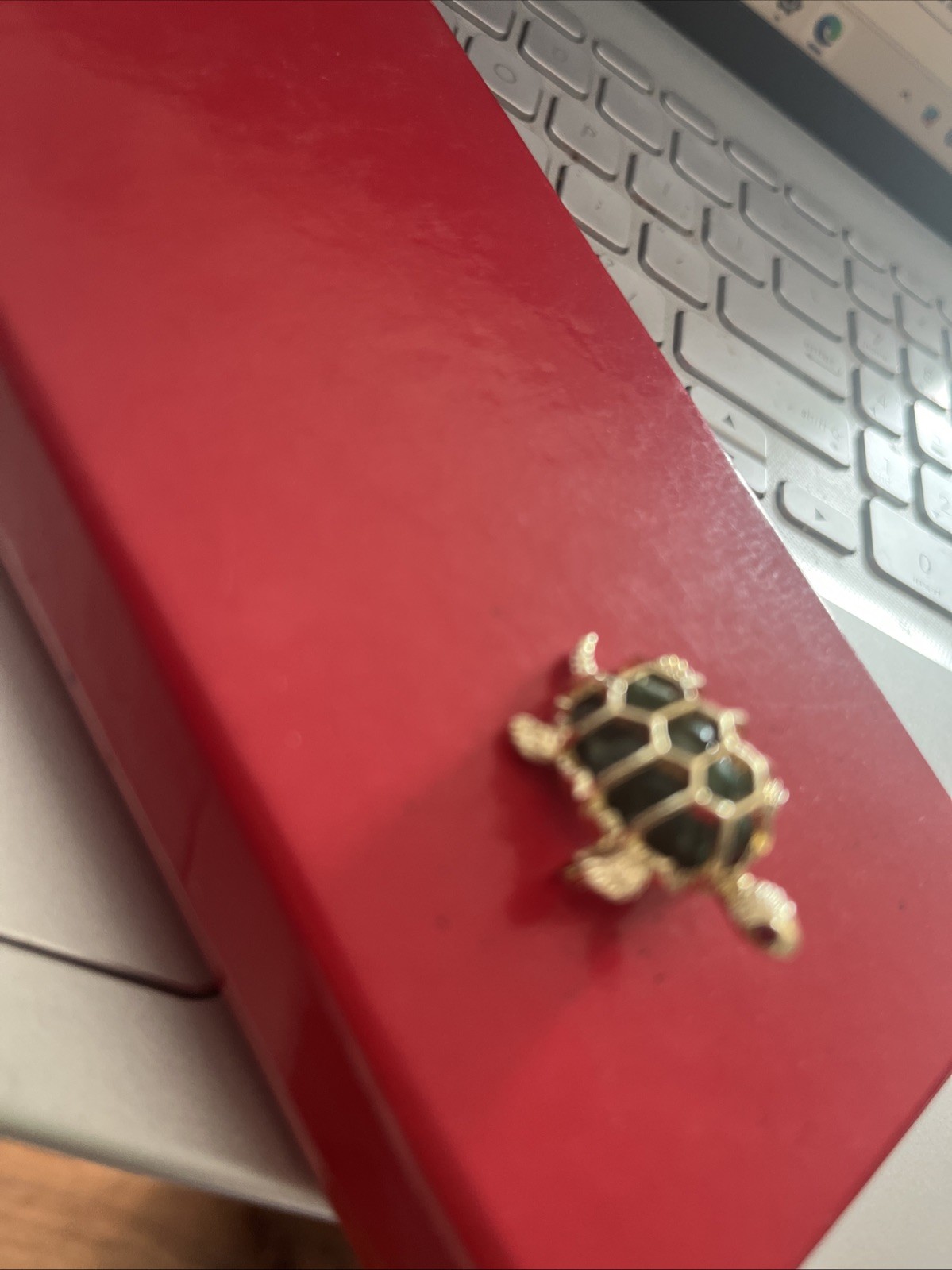 Golden Jade Turtle Pin