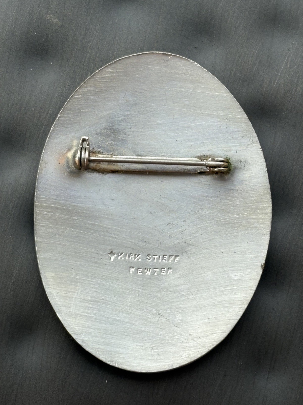 Kirk Stieff Pewter Brooch Pin Silver Tone Floral Bouquet Design