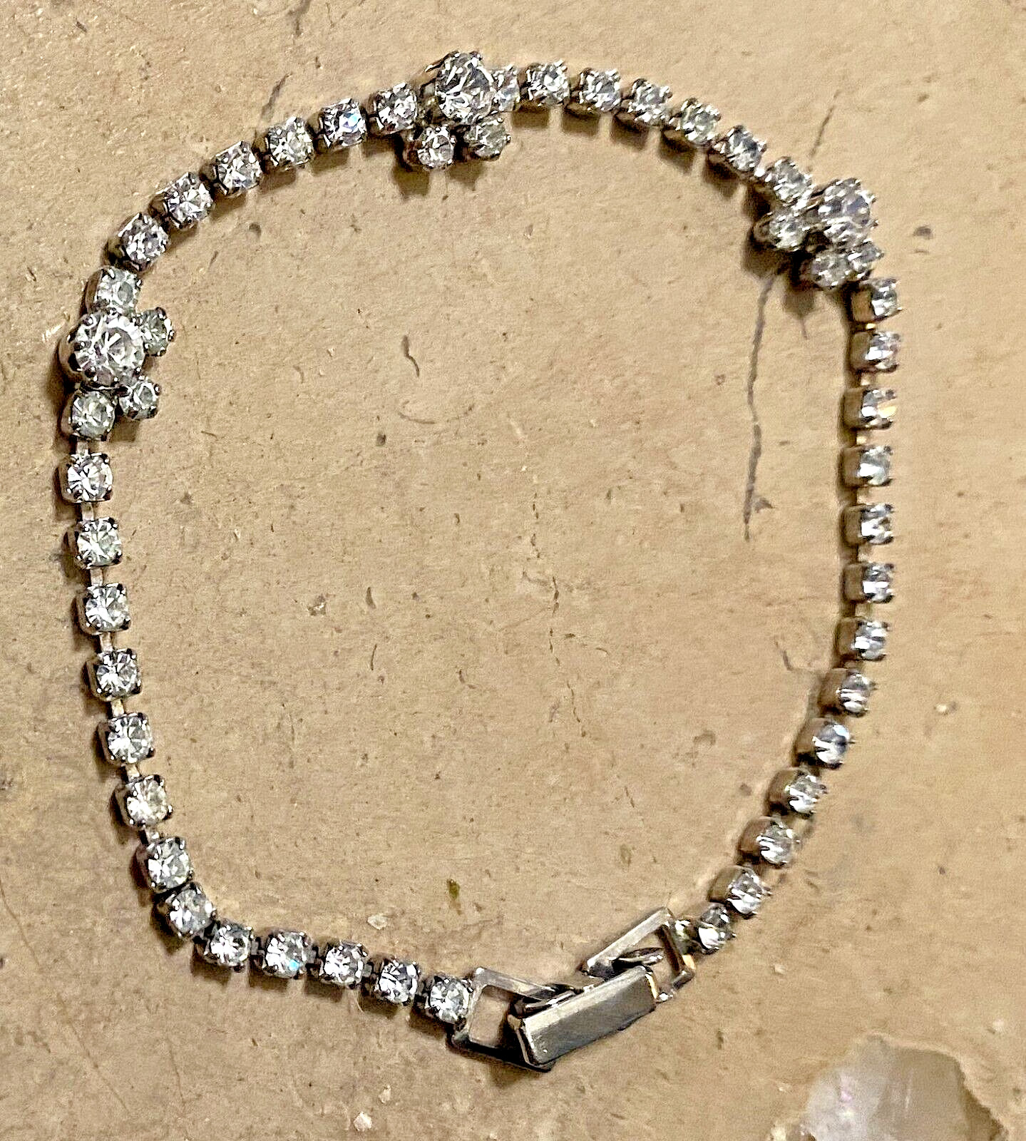 Disney ~ Child’s Micky Mouse Head, Baguettes, Sparkling 7″ Bracelet ~ Vintage