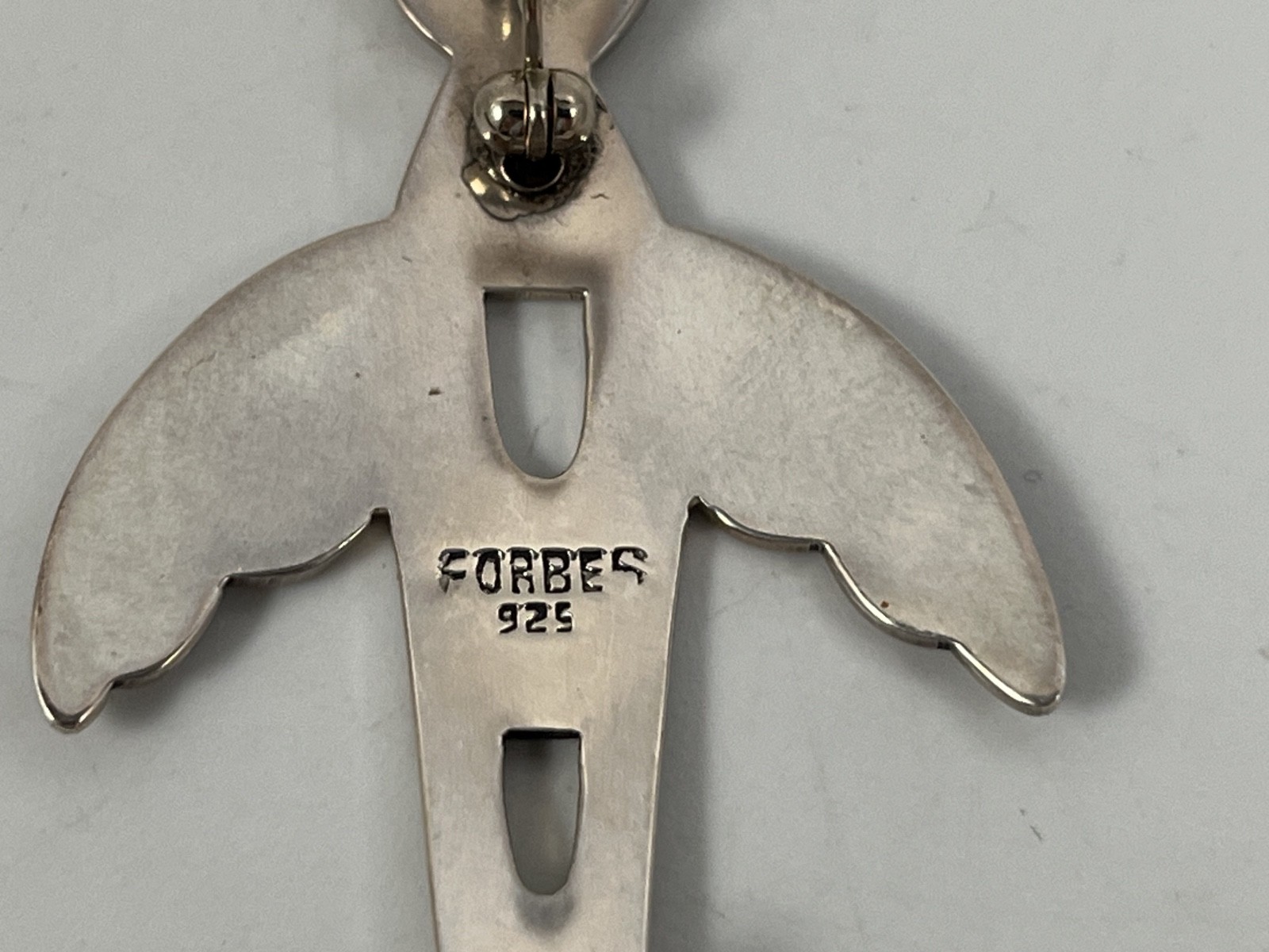 VINTAGE FORBES STERLING SILVER MODERNIST TUNDERBIRD PENDANT PIN BROOCH