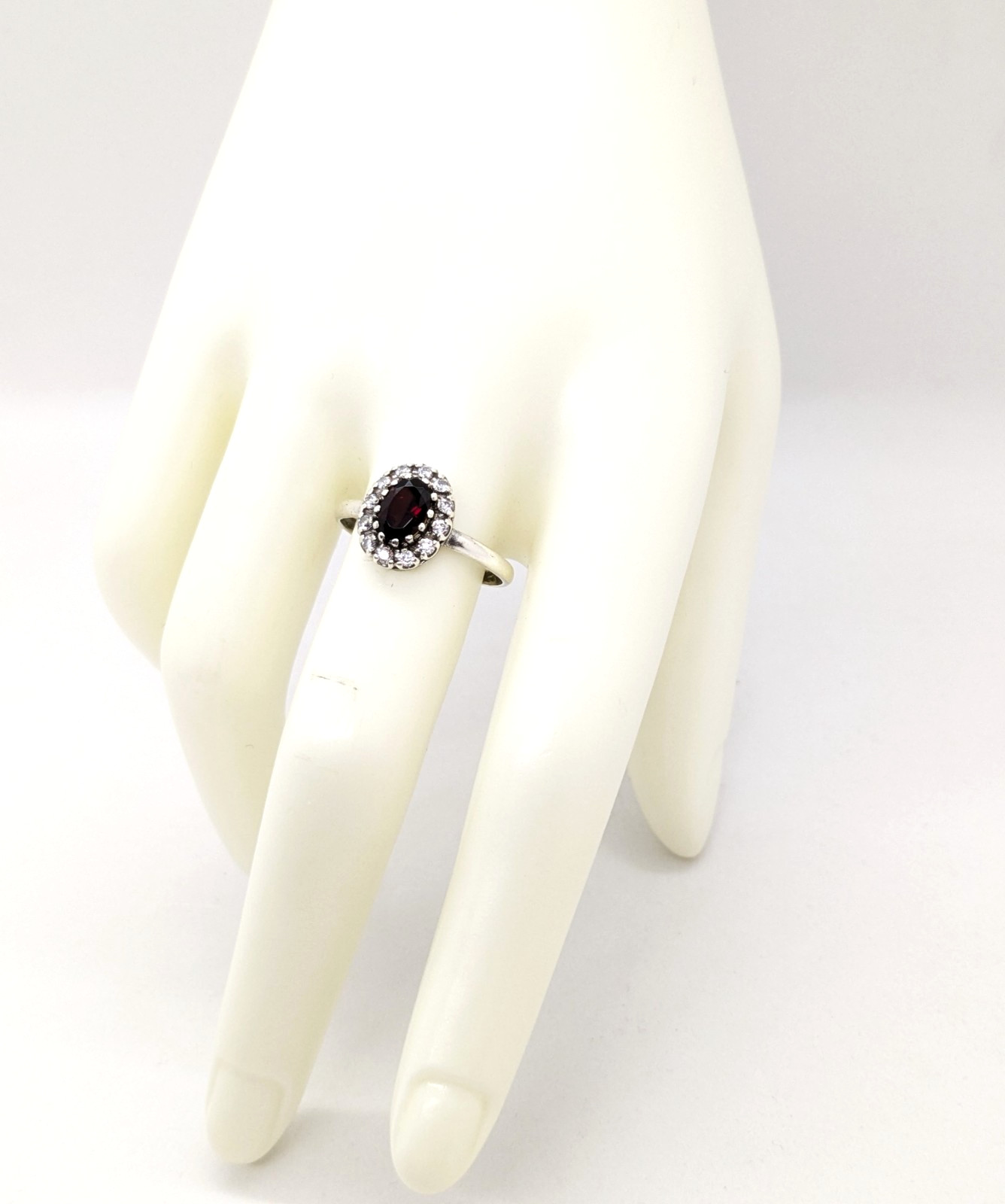 Vintage Luxury RING Silver 925 with Big Bright Garnet -size: 10US (17.5mm)| #71
