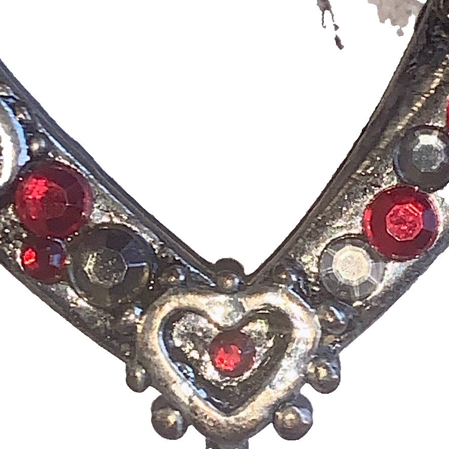 Red Beaded Heart Necklace Vintage Valentines Chunky 1980s 1990s Statement Piece
