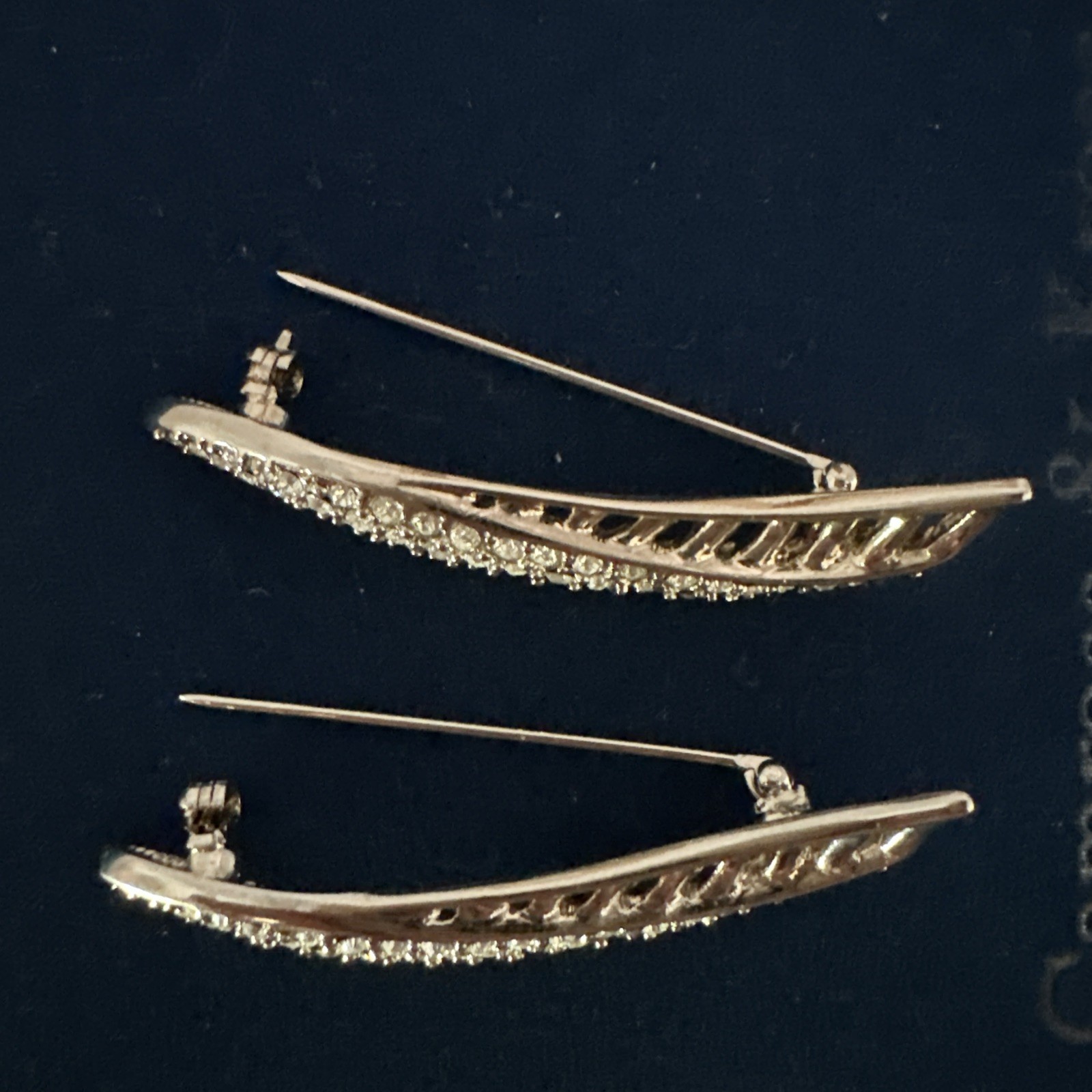 VTG Camrose Kross JBK Kennedy Wedding Collection Crystals Set Of 2 Pins NWOT