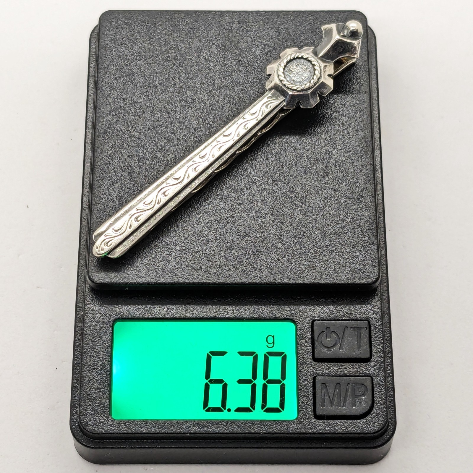 Vintage Luxury Soviet tie Clip made of ⭐875 Silver with the Star USSR hallmark#4