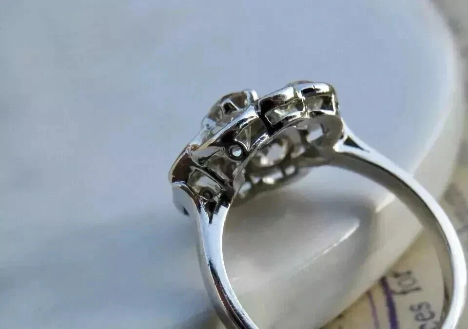 2Ct Art Deco Vintage Style Lab Created Diamond Engagement 14K White Gold FN Ring