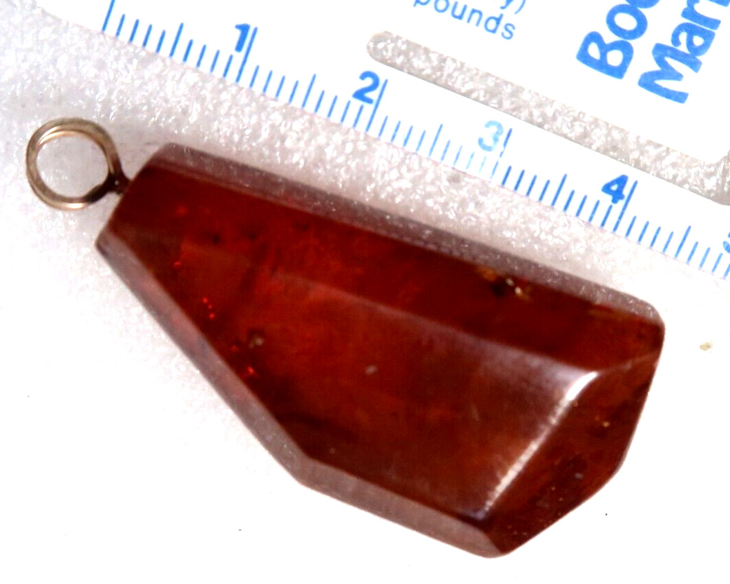 VINTAGE GOLD TONE HONEY COLOR BALTIC AMBER PENDANT …….