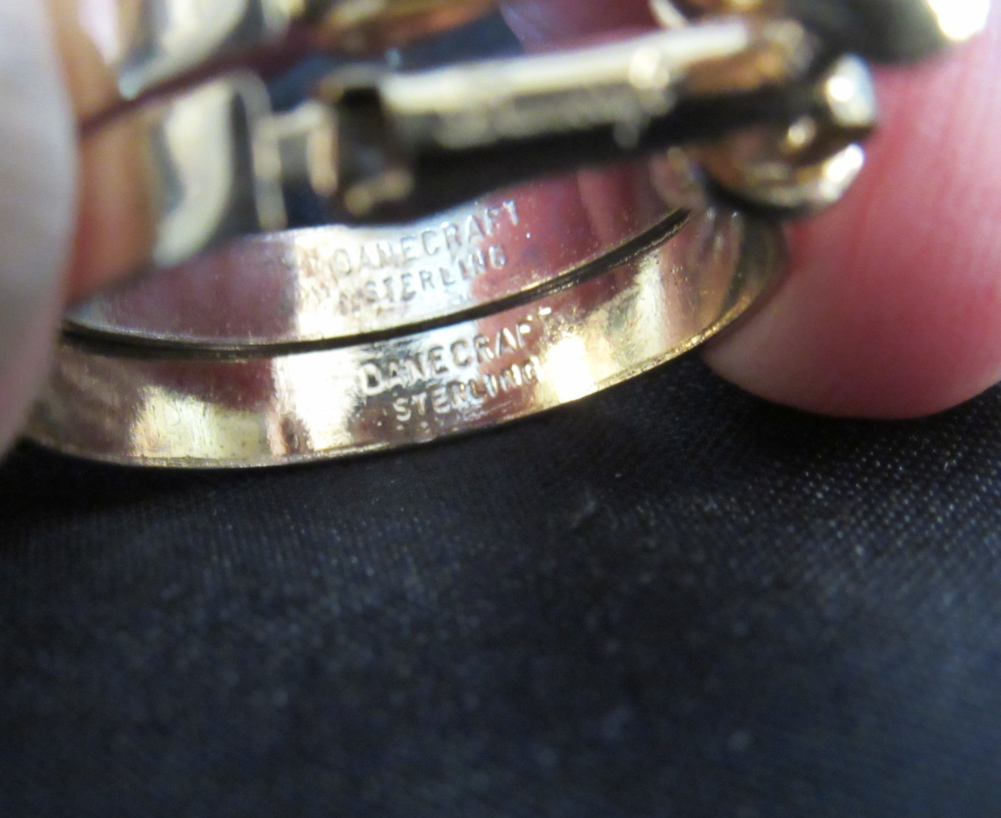 Vintage Danecraft Sterling Gold Plated Adjustable Clip on Earrings / Patent Date