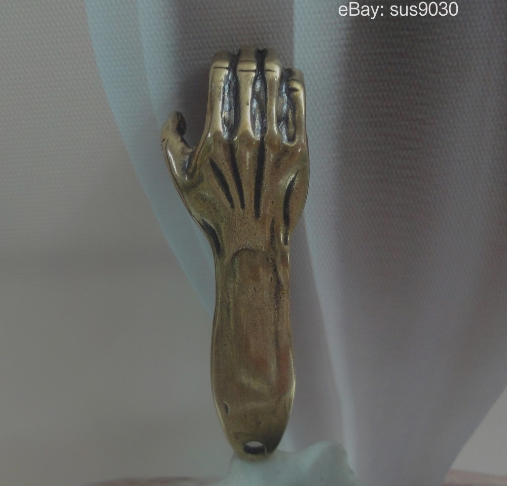 Solid Brass Lucky Right Hand Statue Pendant