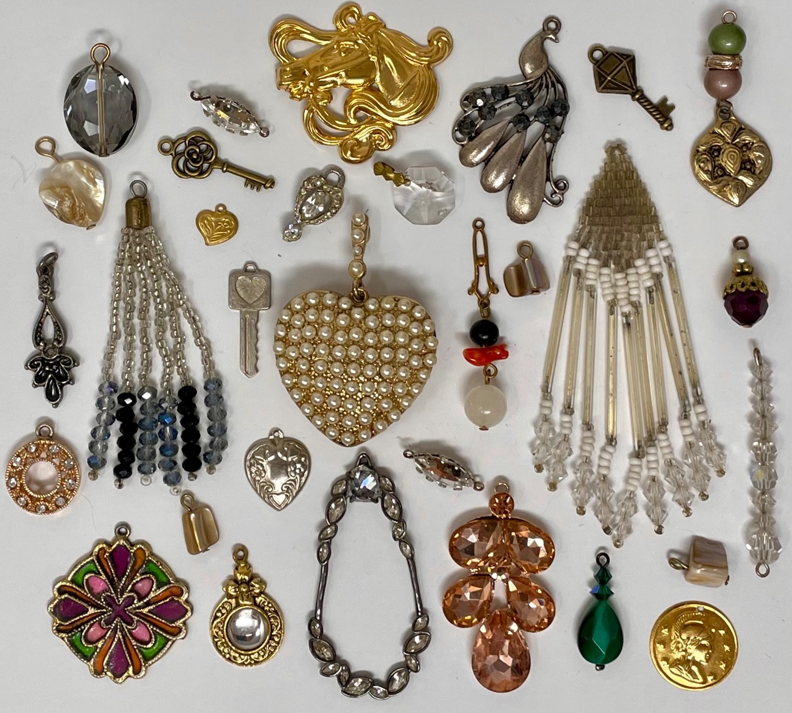 Lot Vtg & Modern Victorian Art Deco Style Pendants Findings Jewelry Craft A2
