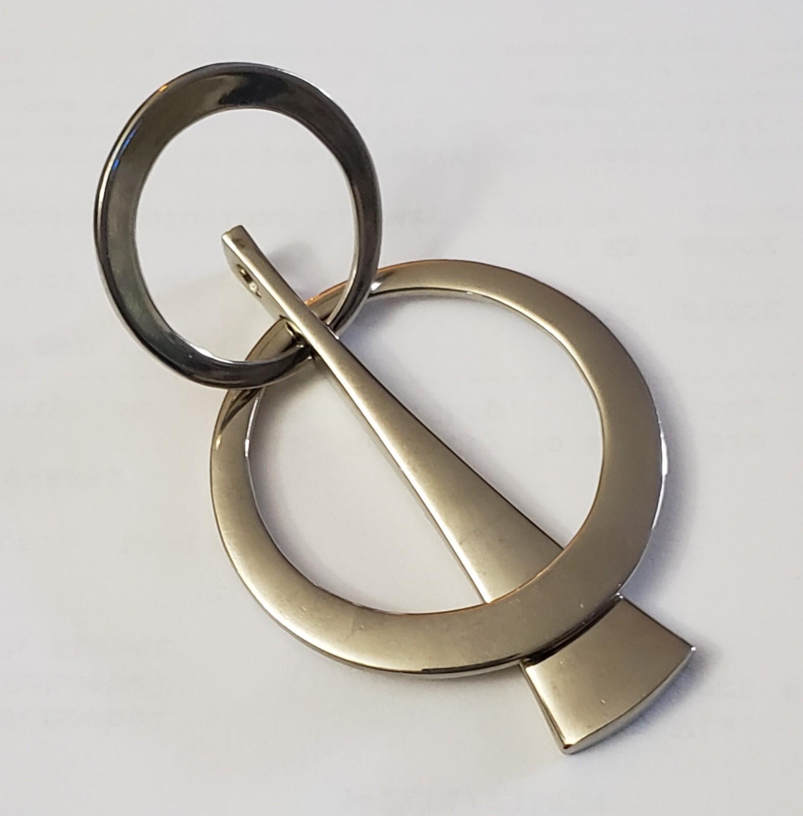 Vintage Modernist Abstract Silver Tone Moveable Large 2 1/2 Inch Pendant 32gms