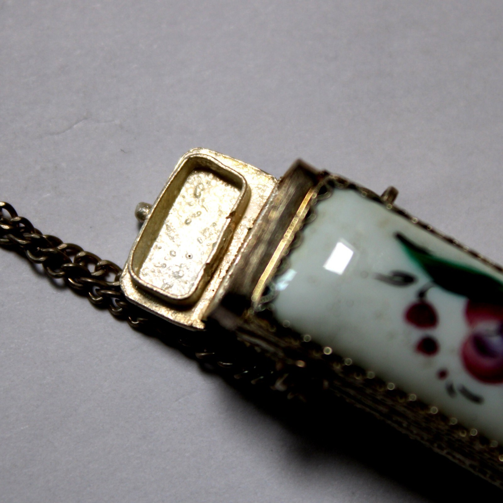 Vintage Enamel Hand Painted Russia Finift Jewelry Necklace-Locket 3 Variation#80