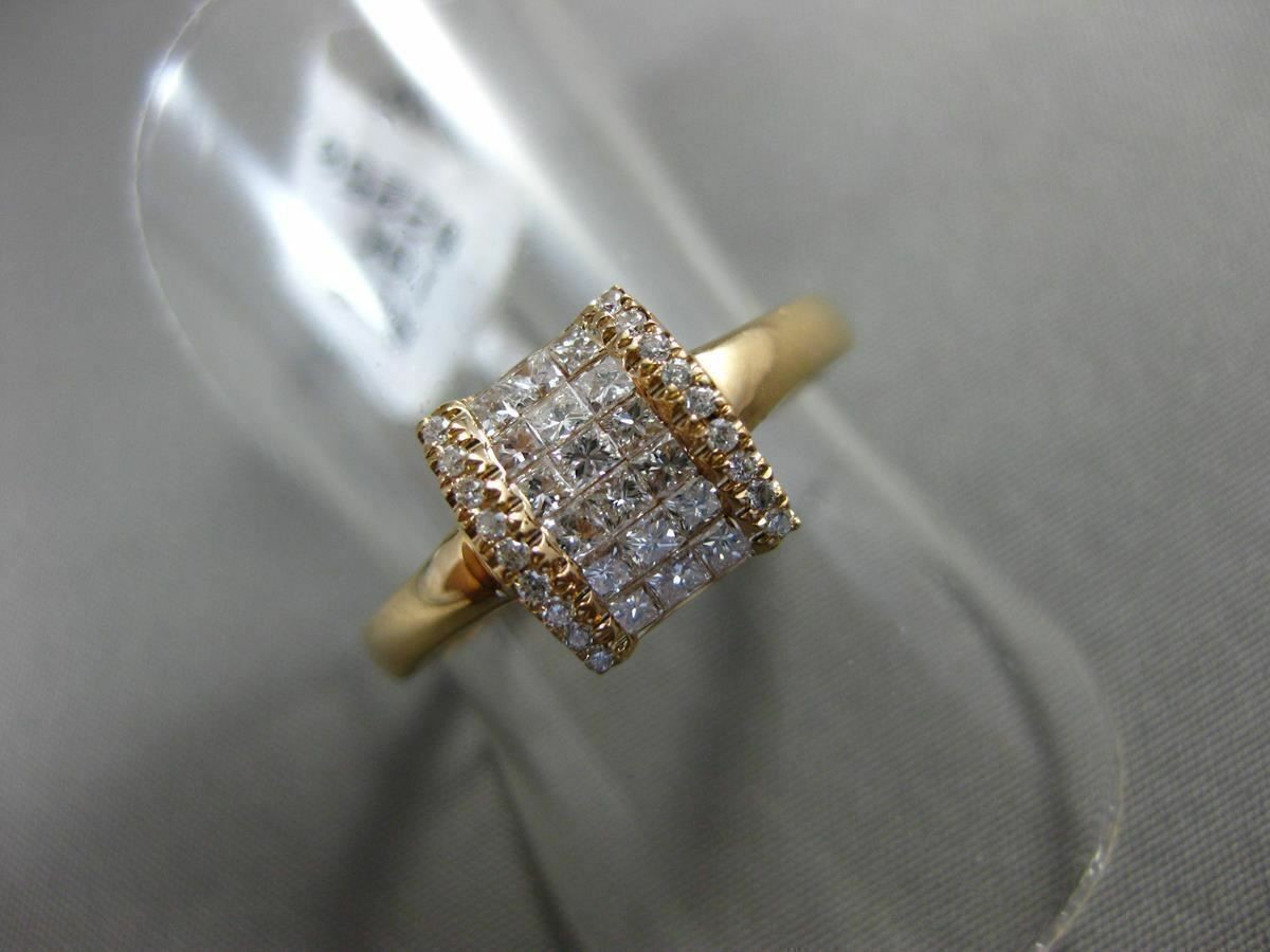 ESTATE .38CT DIAMOND 18K ROSE GOLD 3D SQUARE ROUND & PRINCESS INVISIBLE FUN RING