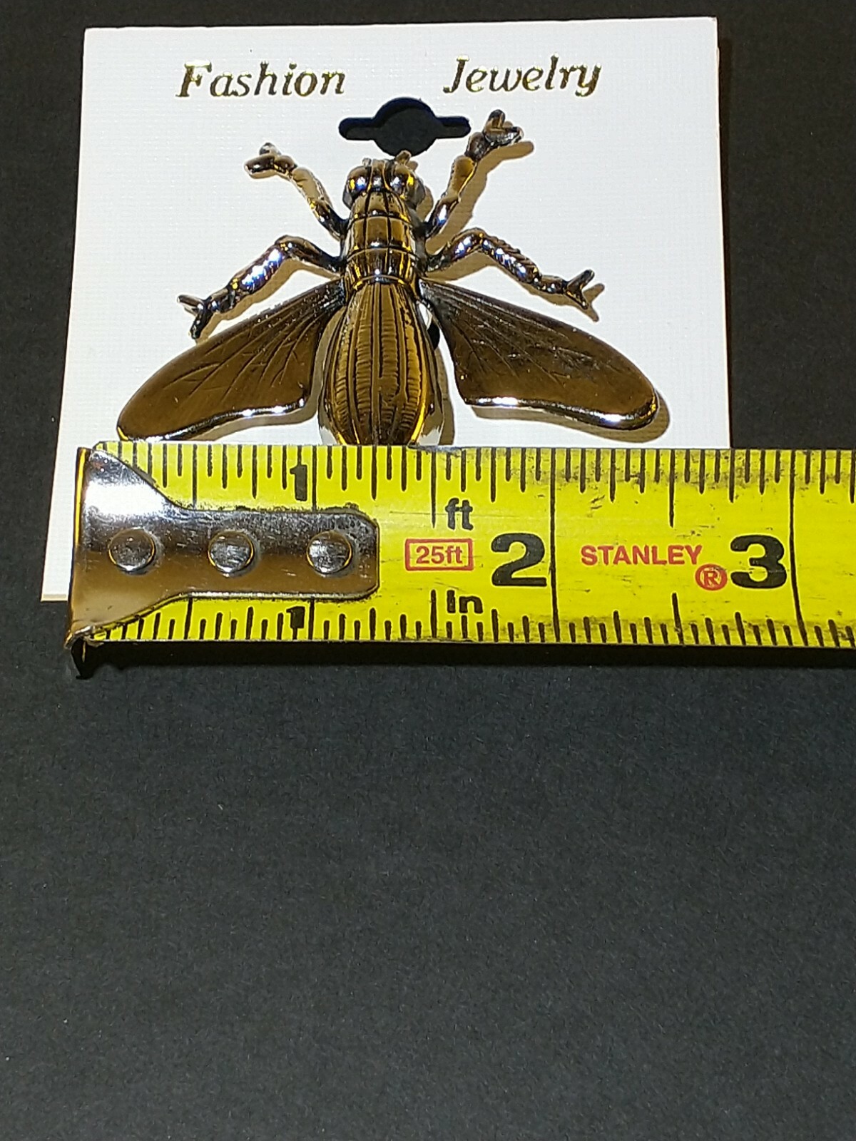 Vintage Antiqued Silver Tone Bug Flying Insect Pin Brooch Broach Jewelry