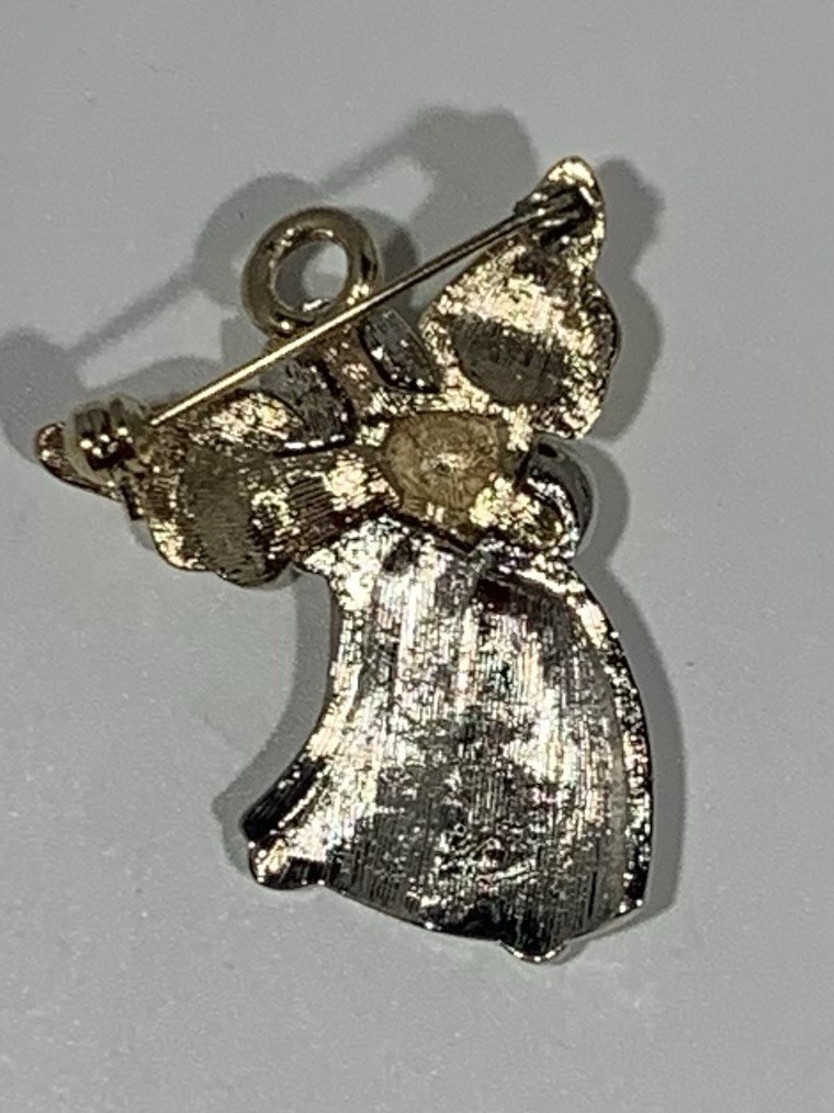 Liz Claiborne Faux Emerald May Natural Grace Angel Brooch Pin New