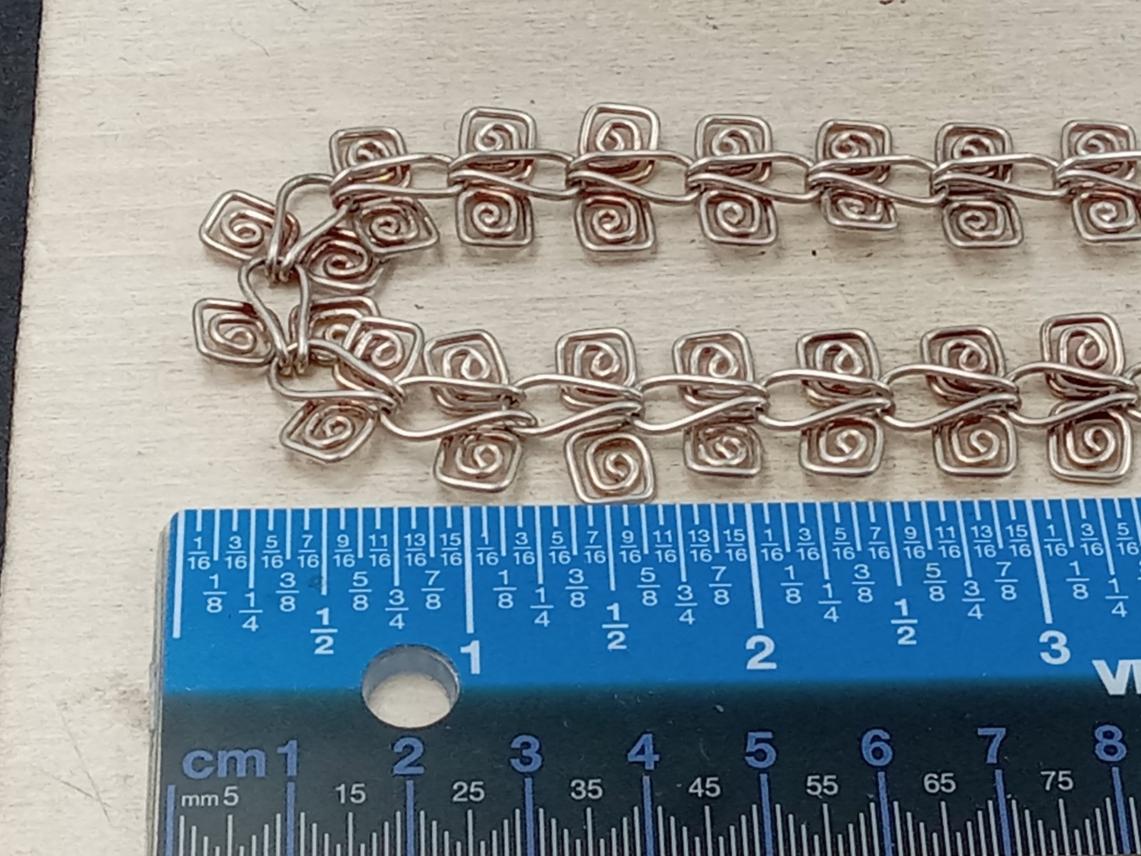 16.5″ Artisan Greek key Design Sterling Silver Necklace w. Hook Clasp – 40 grams