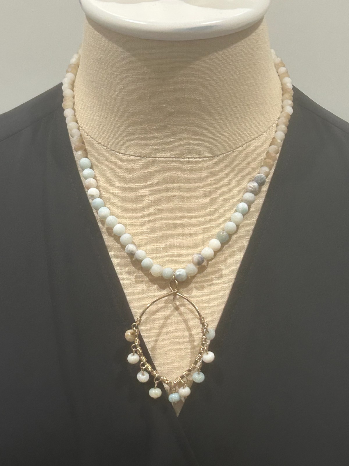 2KASPER NECKLACE LOT BEADANT TASSEL LARIAT PENDANT VINTAGE JEWELRY