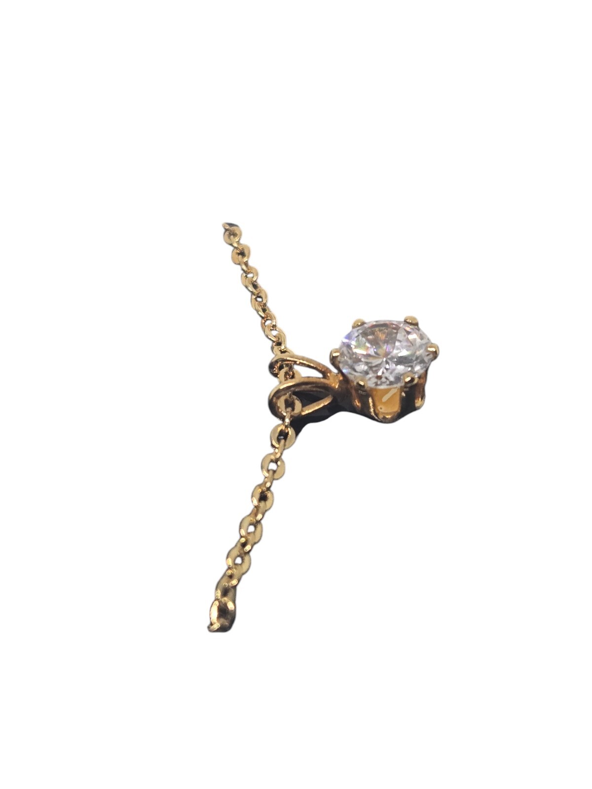 Vintage Lindenwold Fine Jewelers 18″ Gold Tone Cubic Zirconia Necklace Pendant