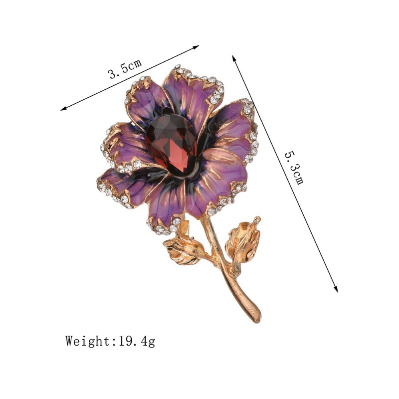 Elegant Colorful Enamel Flower Brooch Vintage Brooch Pin Antique Jewelry Gift