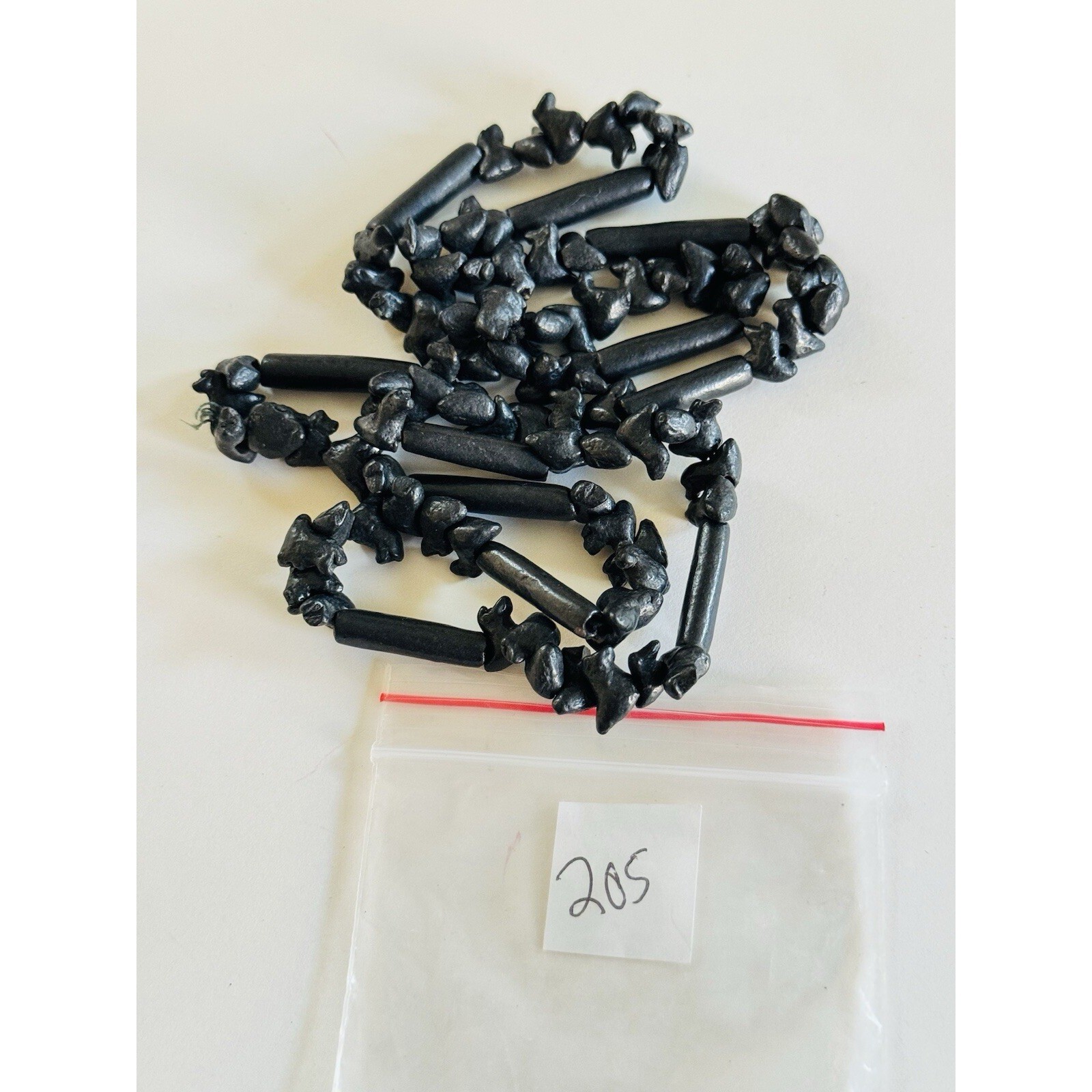 VTG Oaxaca Barro Black Pottery Carved Bird Fetish Folk Art Necklace Mexico 29″
