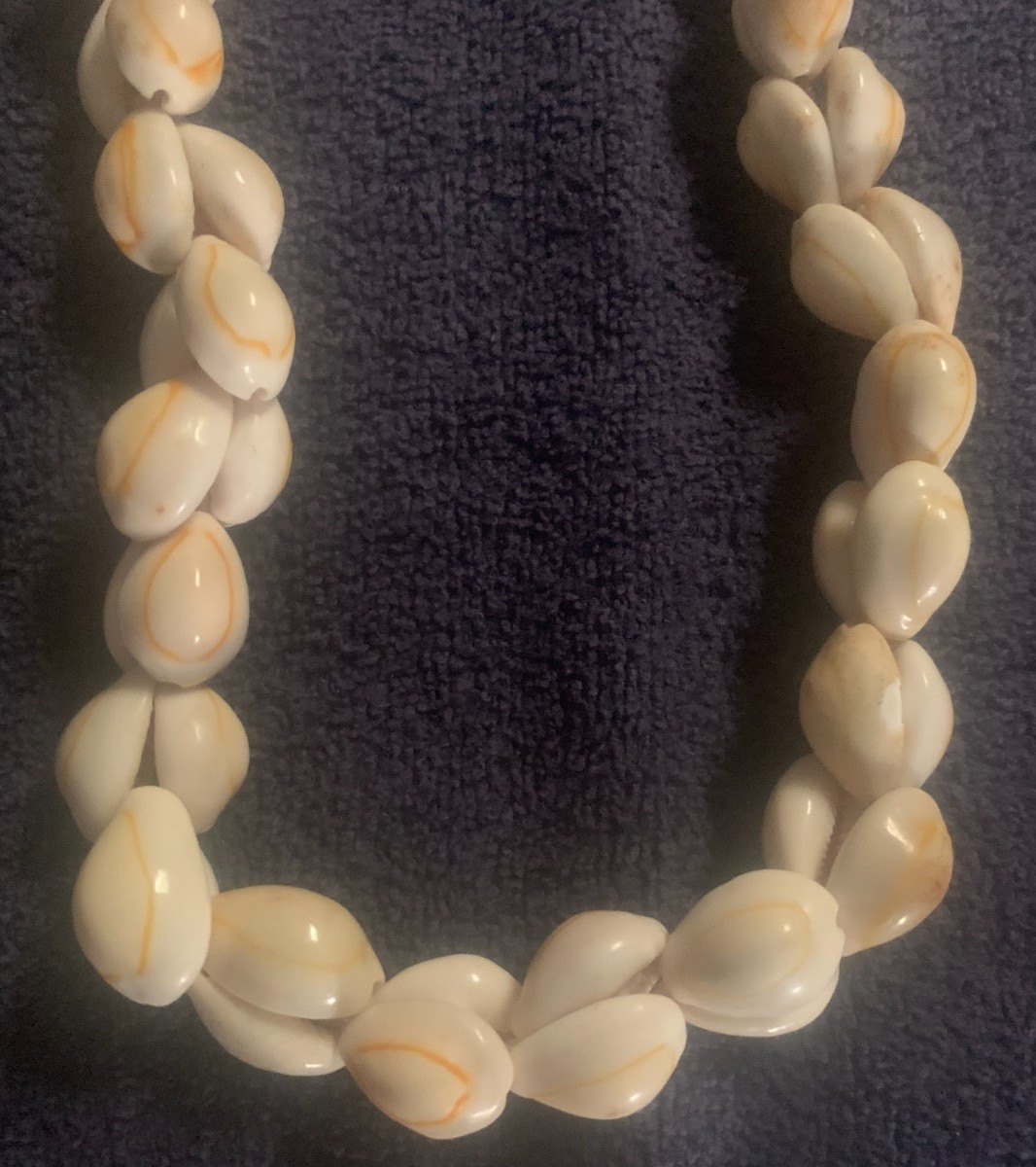 Vintage Hawaiian Cowrie & Mini Conch Sea Shell Necklace Natural Beaded Lei 38”