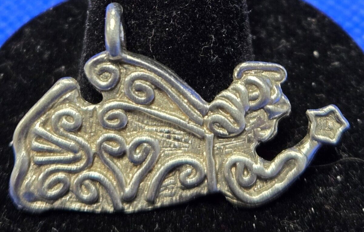 Marcie Vintage Pewter Signed Charm 1 1/2″ x 1′ Can Be Bracelet Charm or Necklace