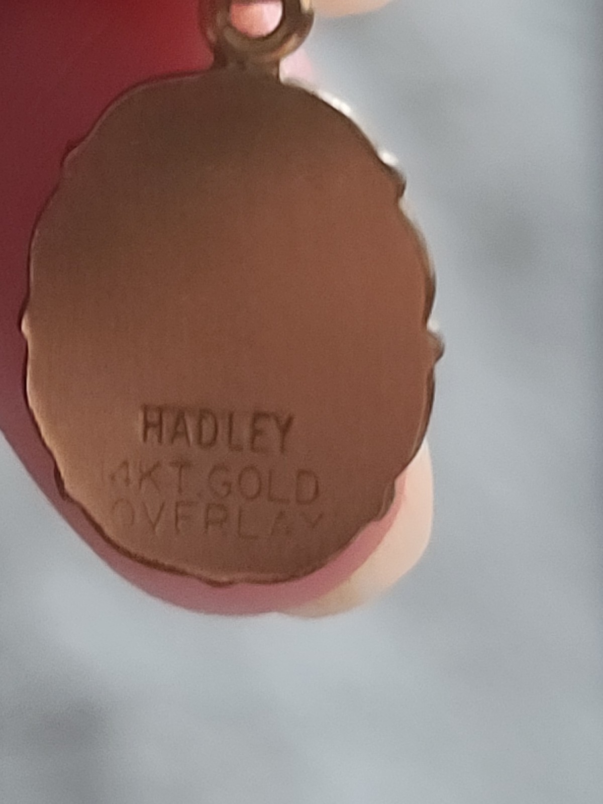 Hadley 14kt Gold Overlay Oval Pendant Signed