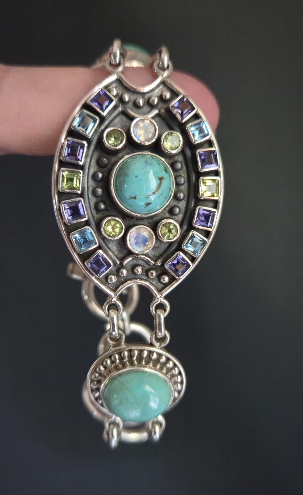 Nicky Butler LIMITED EDITION RAJ COLLECTION 925 Sterling Silver Bracelet 7.75″🩵