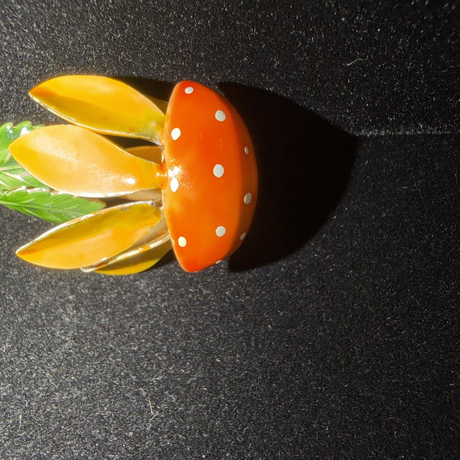 Original by Robert Enamel Flower Brooch Pin Yellow and Orange Daisy SPRING -READ